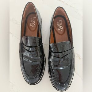 Franco Sarto Patent Lug Sole Loafer Size 8.5 W!